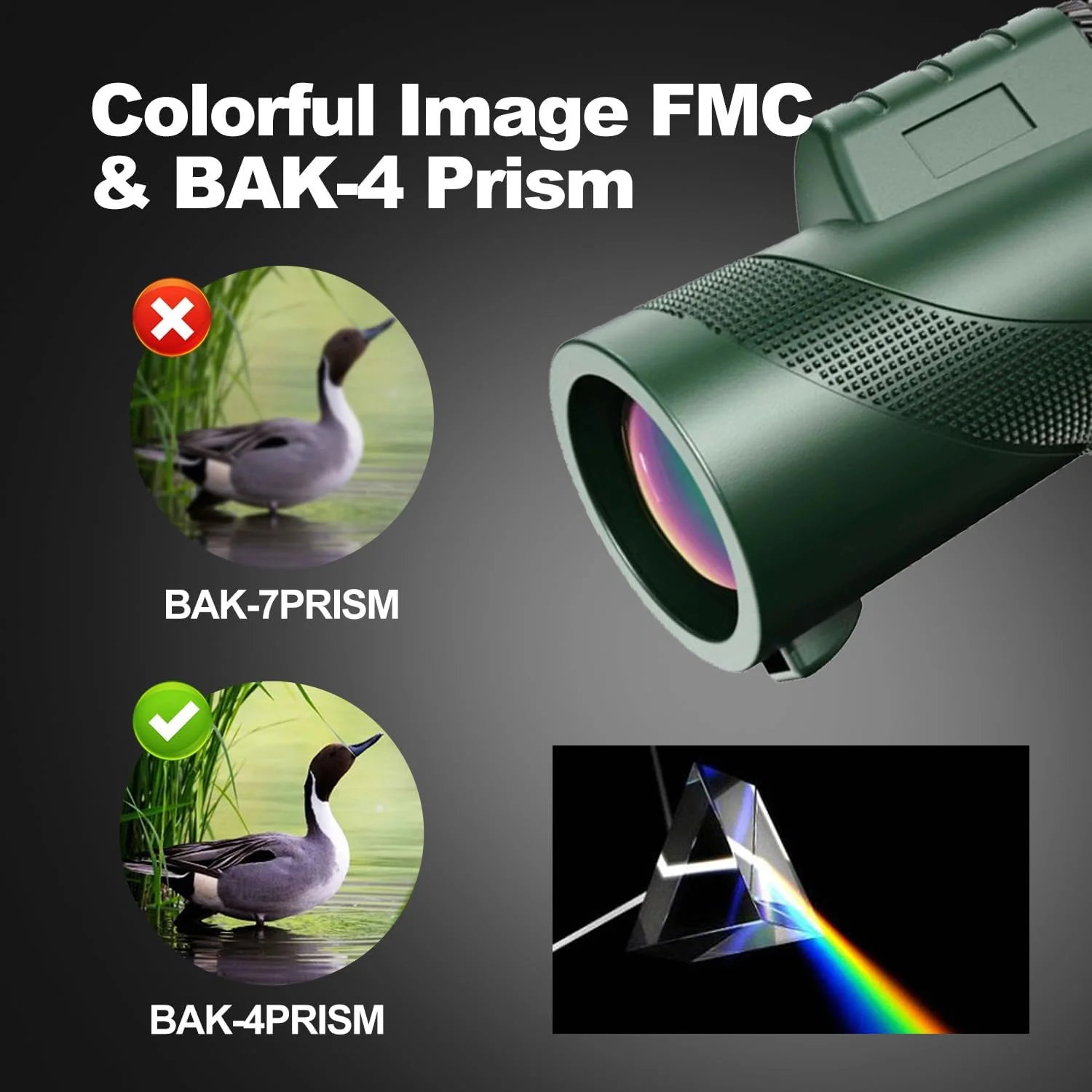 تلسکوپ تک چشمی 80x100 با قدرت بالا به همراه سه پایه، مناسب برای تماشای پرندگان، شکار، حیات وحش، مسافرت، کمپینگ و پیاده روی (سبز)