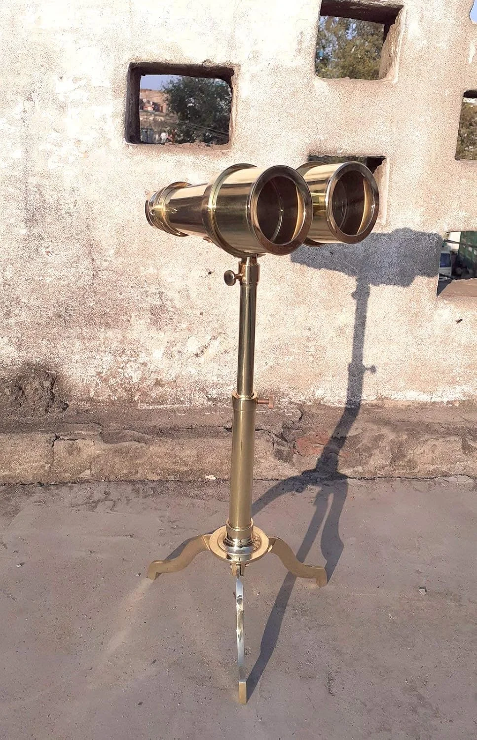 دوربین دوچشمی برنجی 8X با پایه، سبک عتیقه تمام برنجی، دوربین تک چشمی با پایه تلسکوپ