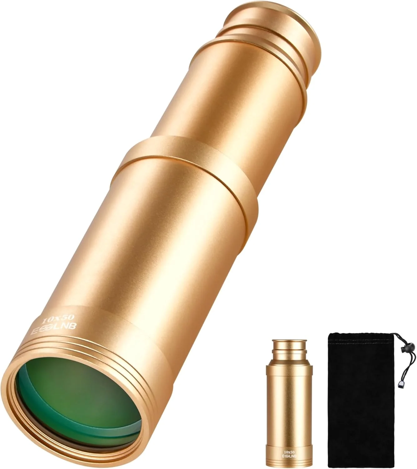 تلسکوپ تک چشمی دزد دریایی ESSLNB، تلسکوپ برنجی تاشو دستی 10x50 برای کودکان و بزرگسالان، تلسکوپ تک چشمی ضد آب قابل حمل و بزرگنمایی برای تماشای پرندگان، بازی ها، مسافرت و پیاده روی
