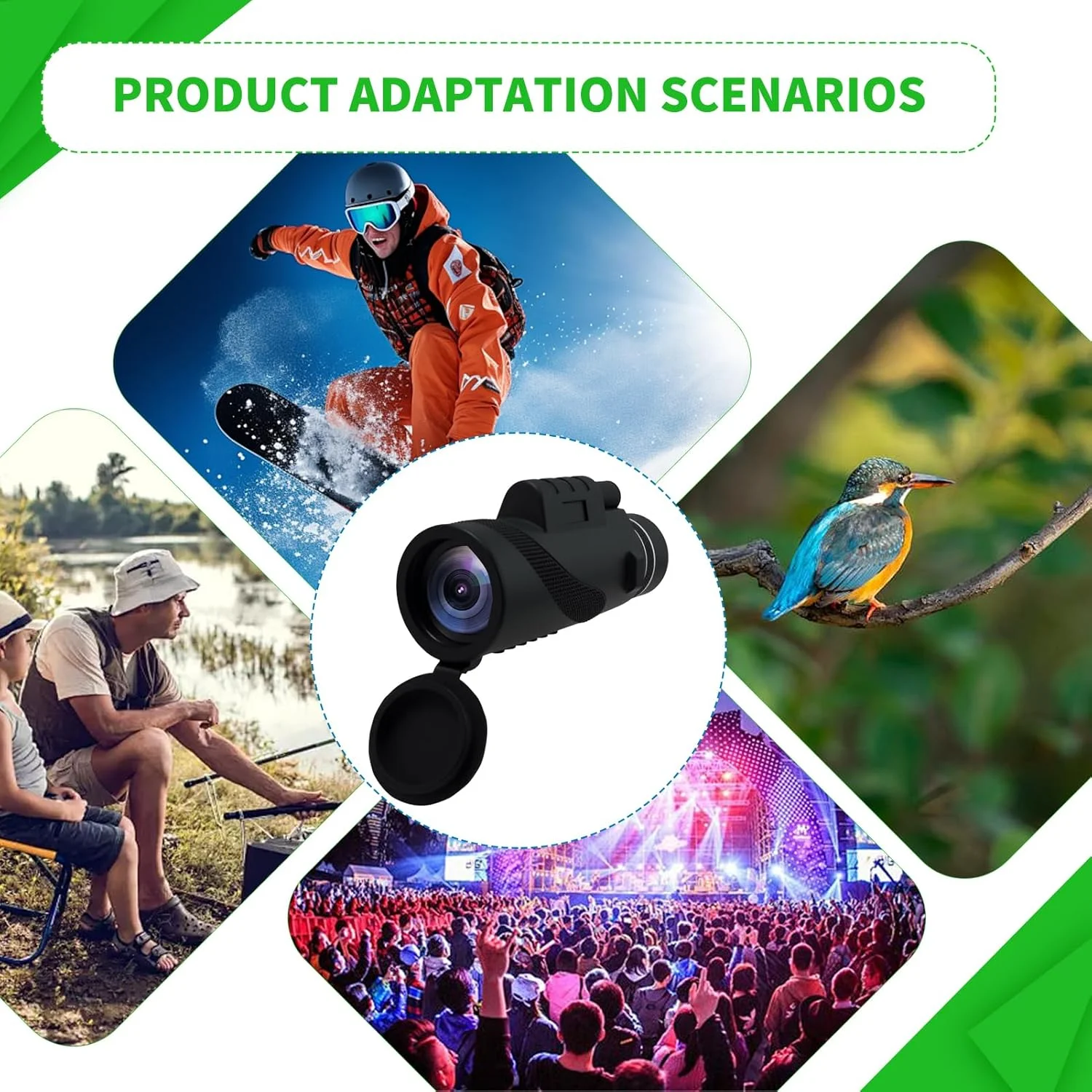 تلسکوپ تک چشمی قدرتمند برای بزرگسالان، تلسکوپ تک چشمی 10x42 به همراه نگهدارنده تلفن همراه و سه پایه، تلسکوپ تک چشمی HD با منشور BAK4 و لنز FMC برای تماشای پرندگان، شکار، پیاده روی و کنسرت ها