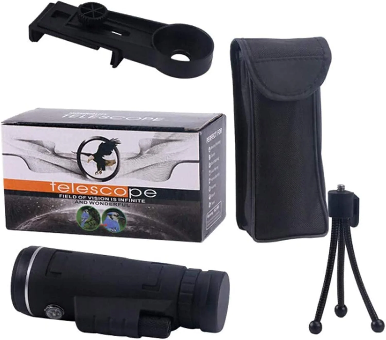تلسکوپ تک چشمی پرقدرت، قدرت فوق العاده بالا 40X60، ضد آب برای کنسرت ها، فعالیت های فضای باز، دوربین شکاری