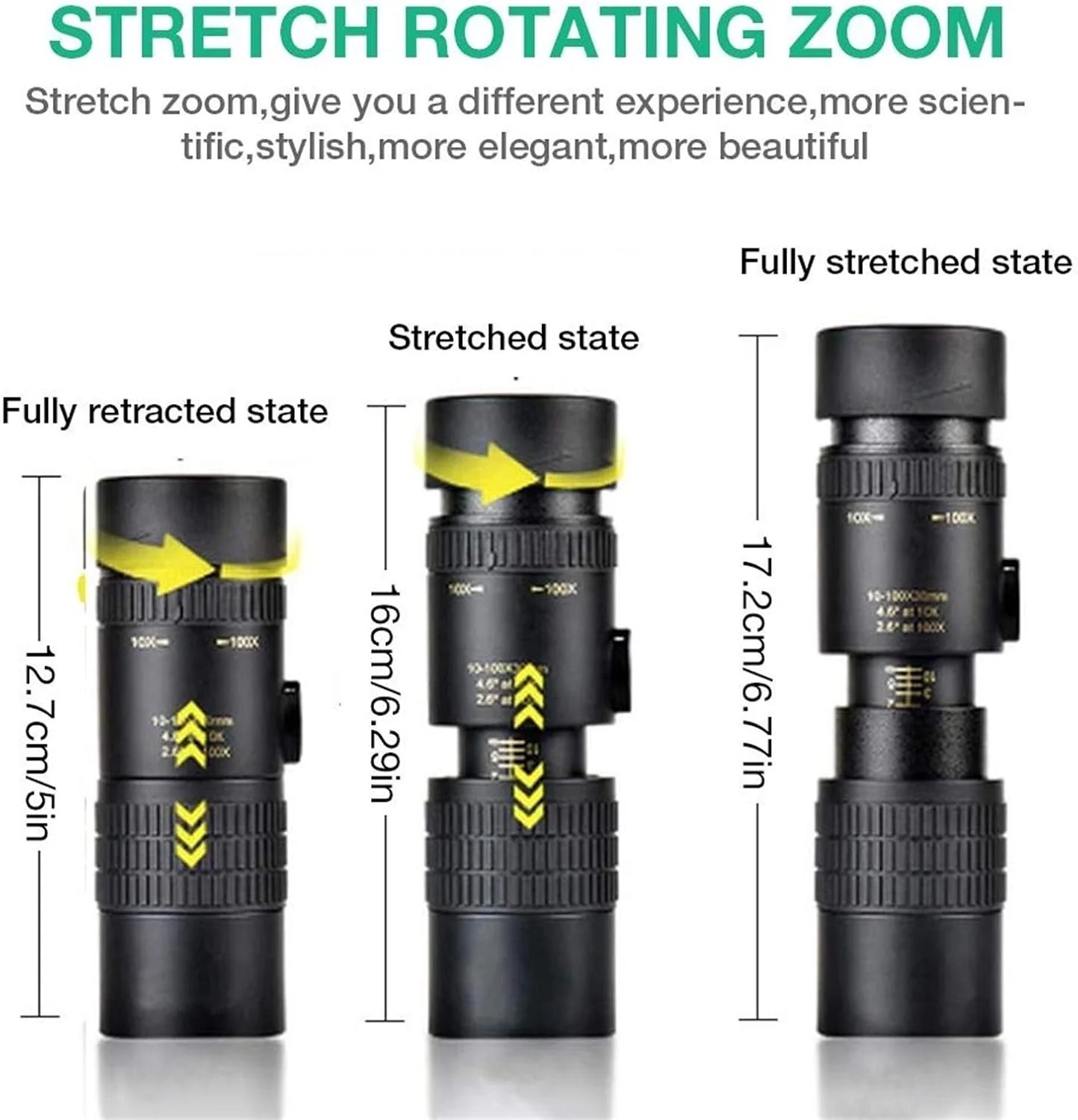 تلسکوپ تک چشمی قابل حمل 4K 10-300X40MM تلسکوپ زوم تک چشمی دوربین شکاری تلسکوپ جیبی برای تلفن هوشمند عکس گرفتن برای تماشای پرندگان در فضای باز