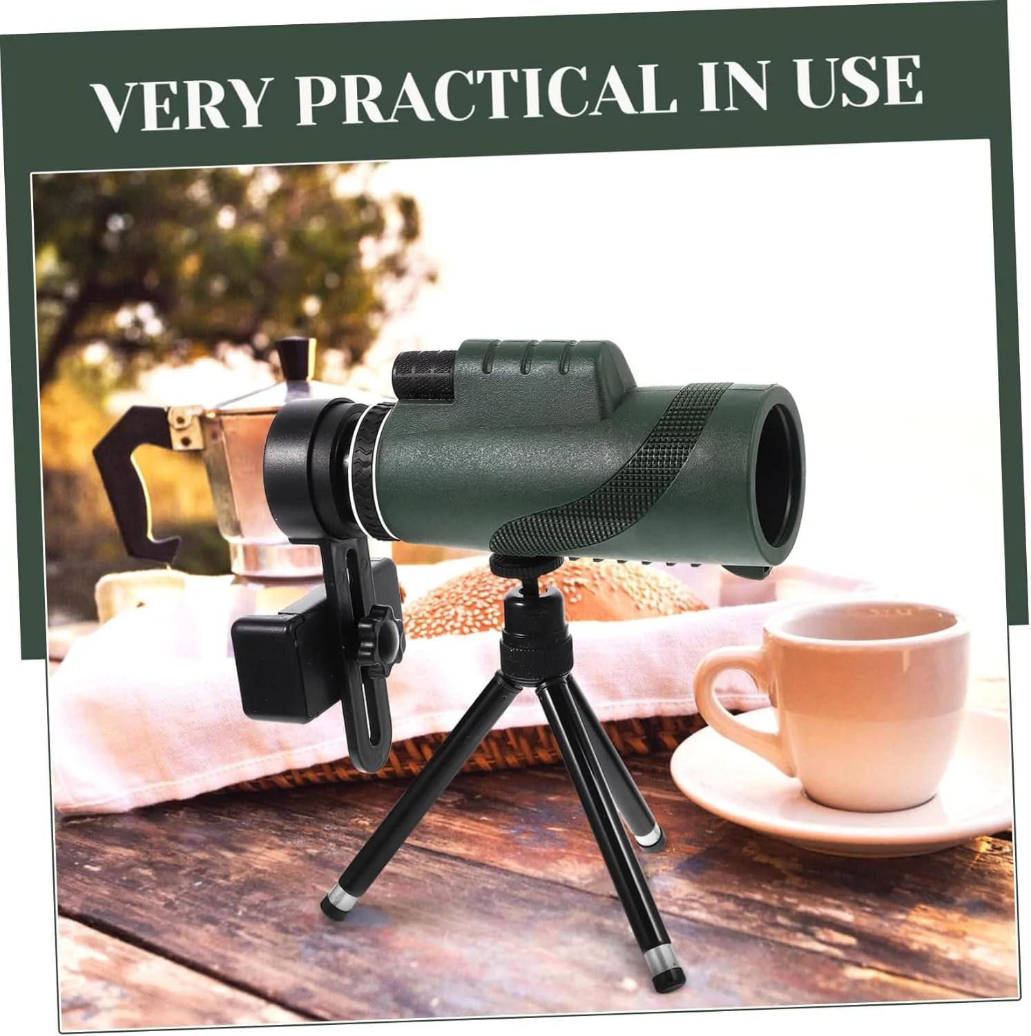 تلسکوپ تک چشمی DOITOOL با نگهدارنده تلفن هوشمند، سه پایه، جمع و جور و قابل حمل برای تماشای پرندگان، پیاده روی، کمپینگ و ماجراجویی در فضای باز