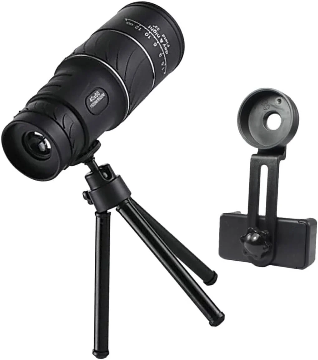 تلسکوپ تک چشمی DOITOOL برای تماشای پرندگان، سبک و قابل حمل، ابزار دید در فضای باز برای پیاده روی و شکار، شامل تلفن هوشمند و سه پایه