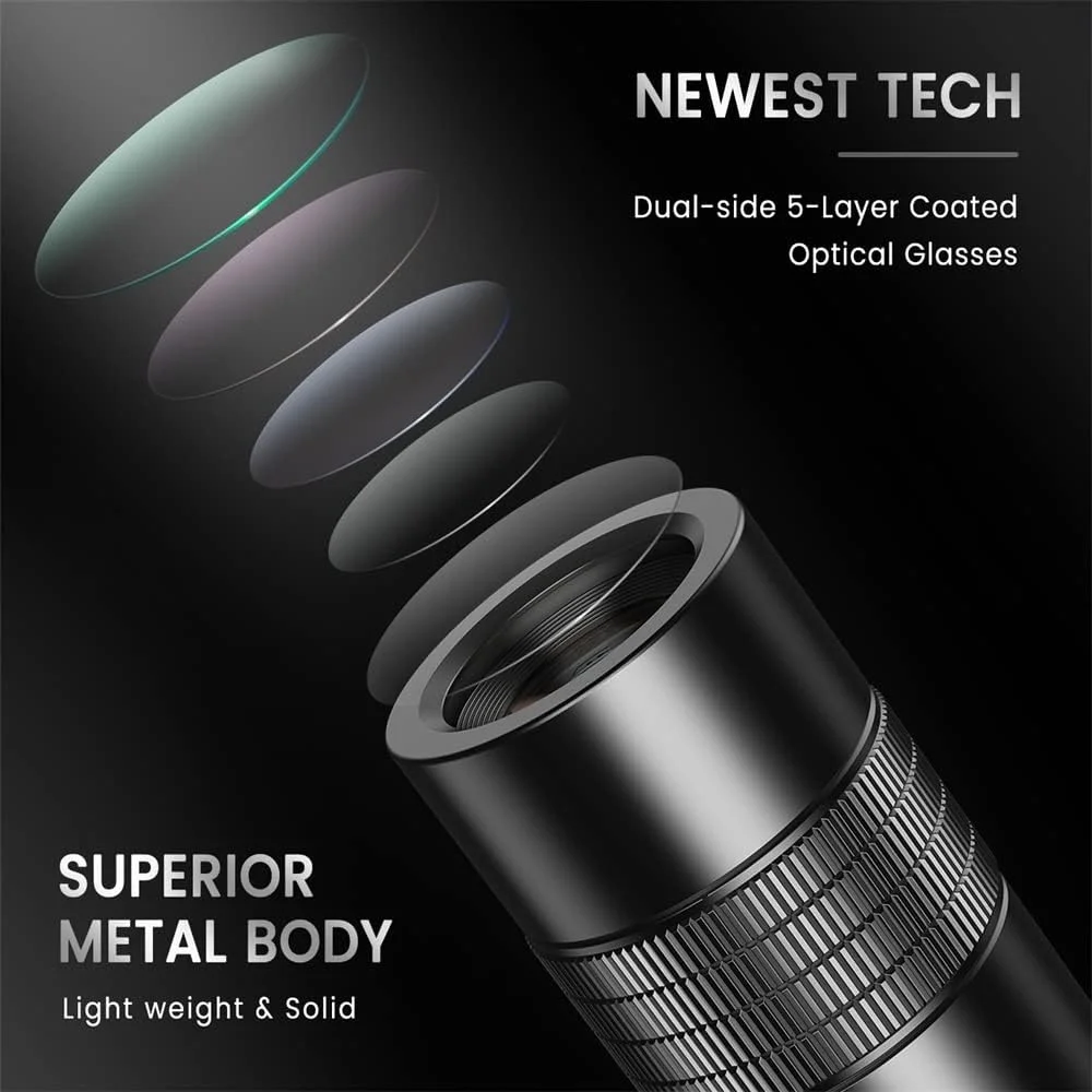 تلسکوپ تک چشمی 6X20 با منشور BAK4، تلسکوپ جیبی قدرتمند و جمع و جور برای کمپینگ و مسافرت