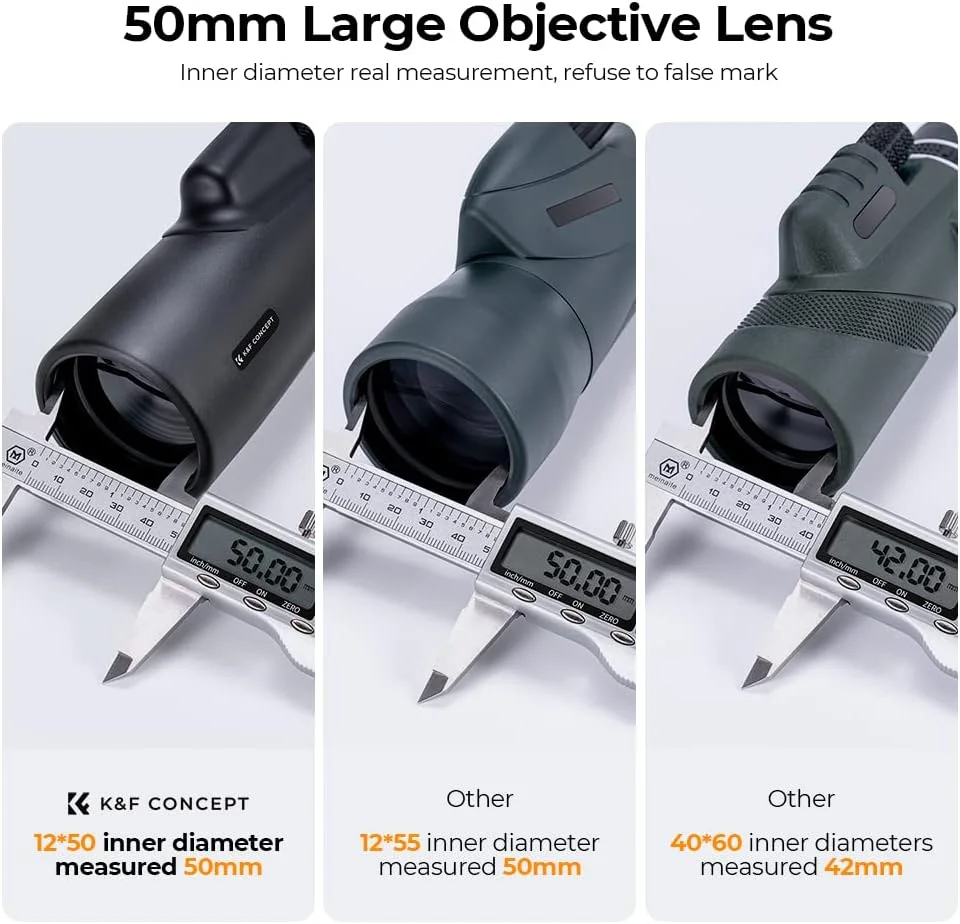 تلسکوپ تک چشمی K&F Concept 12X50 HD، تلسکوپ تک چشمی برای بزرگسالان با منشور BAK4 و لنز FMC، تلسکوپ تک چشمی ضد آب با فوکوس دوگانه برای تماشای پرندگان، شکار، حیات وحش، پیاده روی و مسافرت تلسکوپ تک چشمی K&F Concept 12X50 HD، تلسکوپ تک چشمی برای بزرگسالان با منشور BAK4 و لنز FMC، تلسکوپ تک چشمی ضد آب با فوکوس دوگانه برای تماشای پرندگان، شکار، حیات وحش، پیاده روی و مسافرت