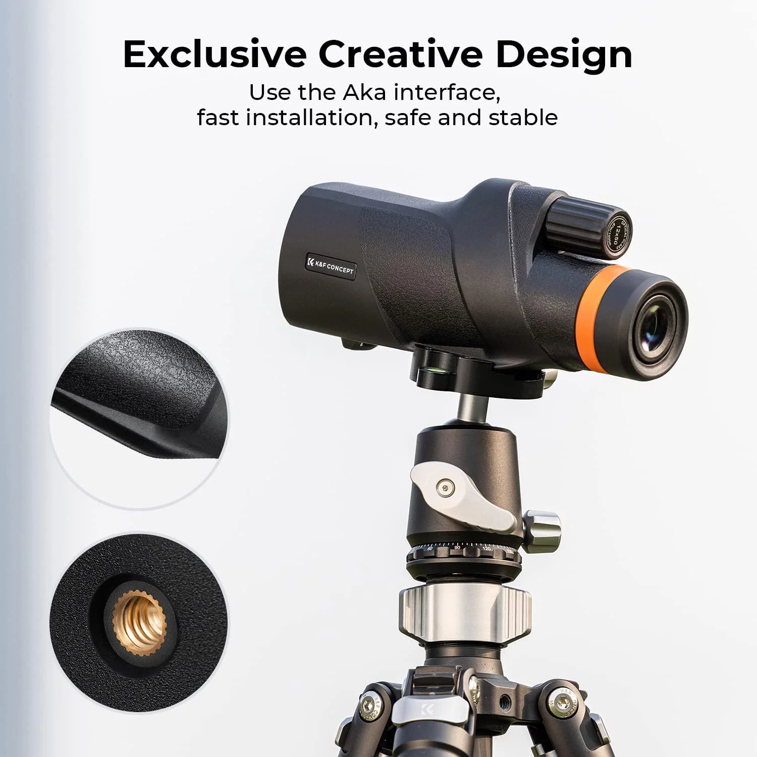 تلسکوپ تک چشمی 12X50 K&F Concept® به همراه دستمال تمیز کننده، لنز FMC و منشور BAK4، تلسکوپ تک چشمی HD Sky Captain برای بزرگسالان، مناسب برای تماشای پرندگان، شکار، پیاده روی، کمپینگ و مسافرت تلسکوپ تک چشمی 12X50 K&F Concept® به همراه دستمال تمیز کننده، لنز FMC و منشور BAK4، تلسکوپ تک چشمی HD Sky Captain برای بزرگسالان، مناسب برای تماشای پرندگان، شکار، پیاده روی، کمپینگ و مسافرت