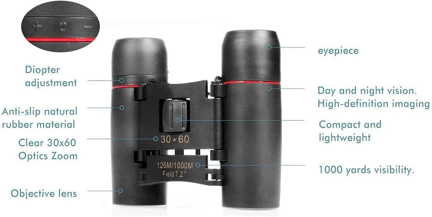 تلسکوپ تک چشمی 40X60 ضد آب، ضد مه و مقاوم در برابر ضربه به همراه نگهدارنده تلفن همراه مناسب برای تماشای پرندگان، کمپینگ، مسافرت، حیات وحش و مناظر