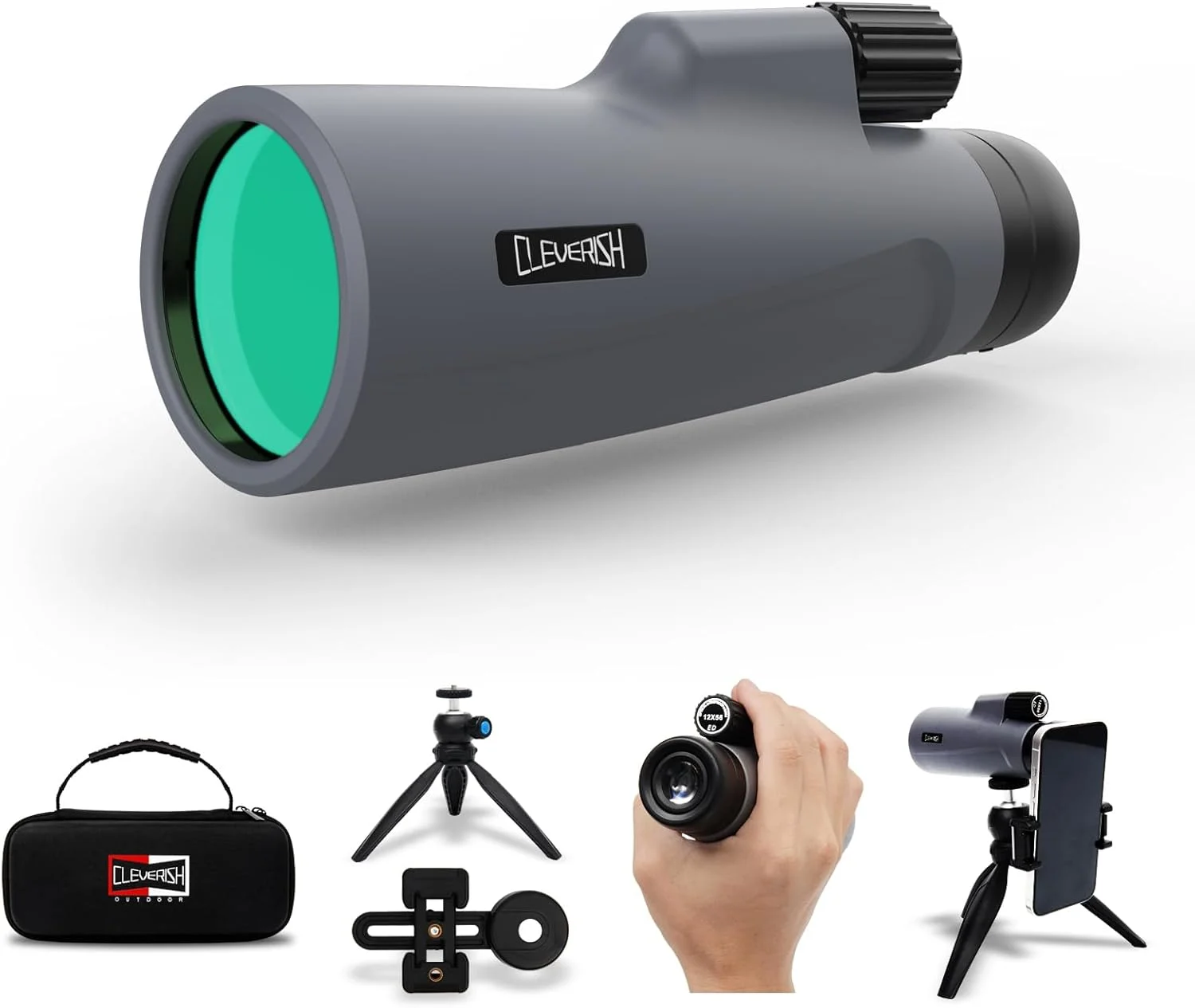 تک چشمی قدرتمند 40*60 برای بزرگسالان، کیف مسافرتی سه پایه با آداپتور تلفن هوشمند، منشور BAK-4، لنز FMC فوق العاده شفاف برای تماشای پرندگان، شکار، مسافرت، پیاده روی. طراحی شده در ایالات متحده