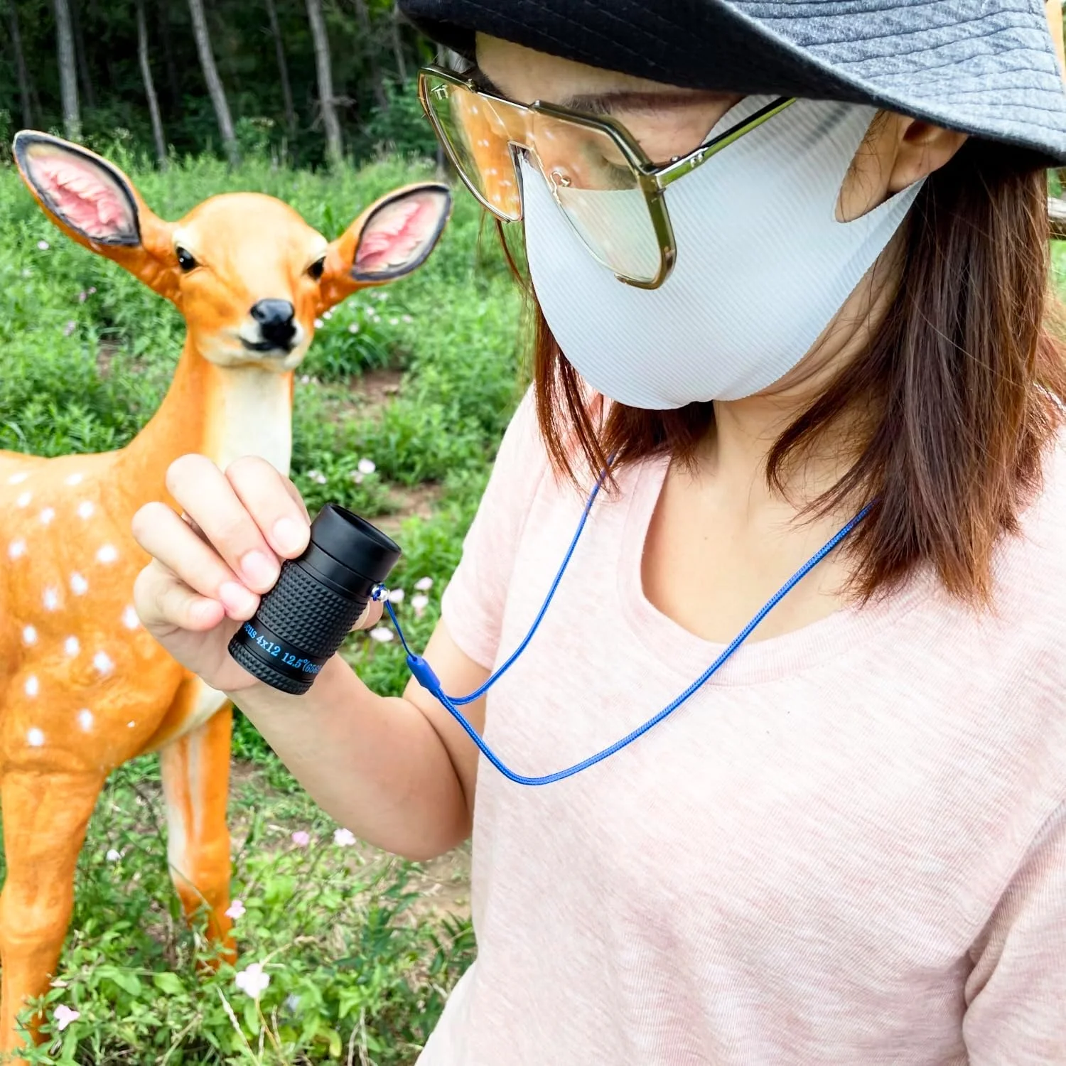 تک چشمی نمای نزدیک برای دید کم، مشاهده از فاصله کوتاه با میدان دید گسترده، ذره بین مینی سایز (4x12mm - مدل آبی)