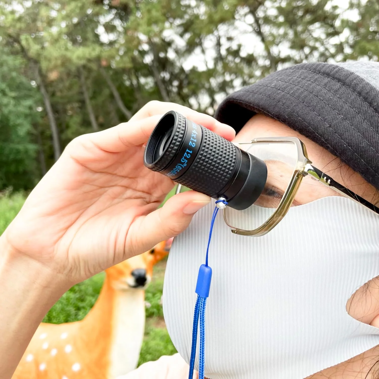 تک چشمی نمای نزدیک برای دید کم، مشاهده از فاصله کوتاه با میدان دید گسترده، ذره بین مینی سایز (4x12mm - مدل آبی)