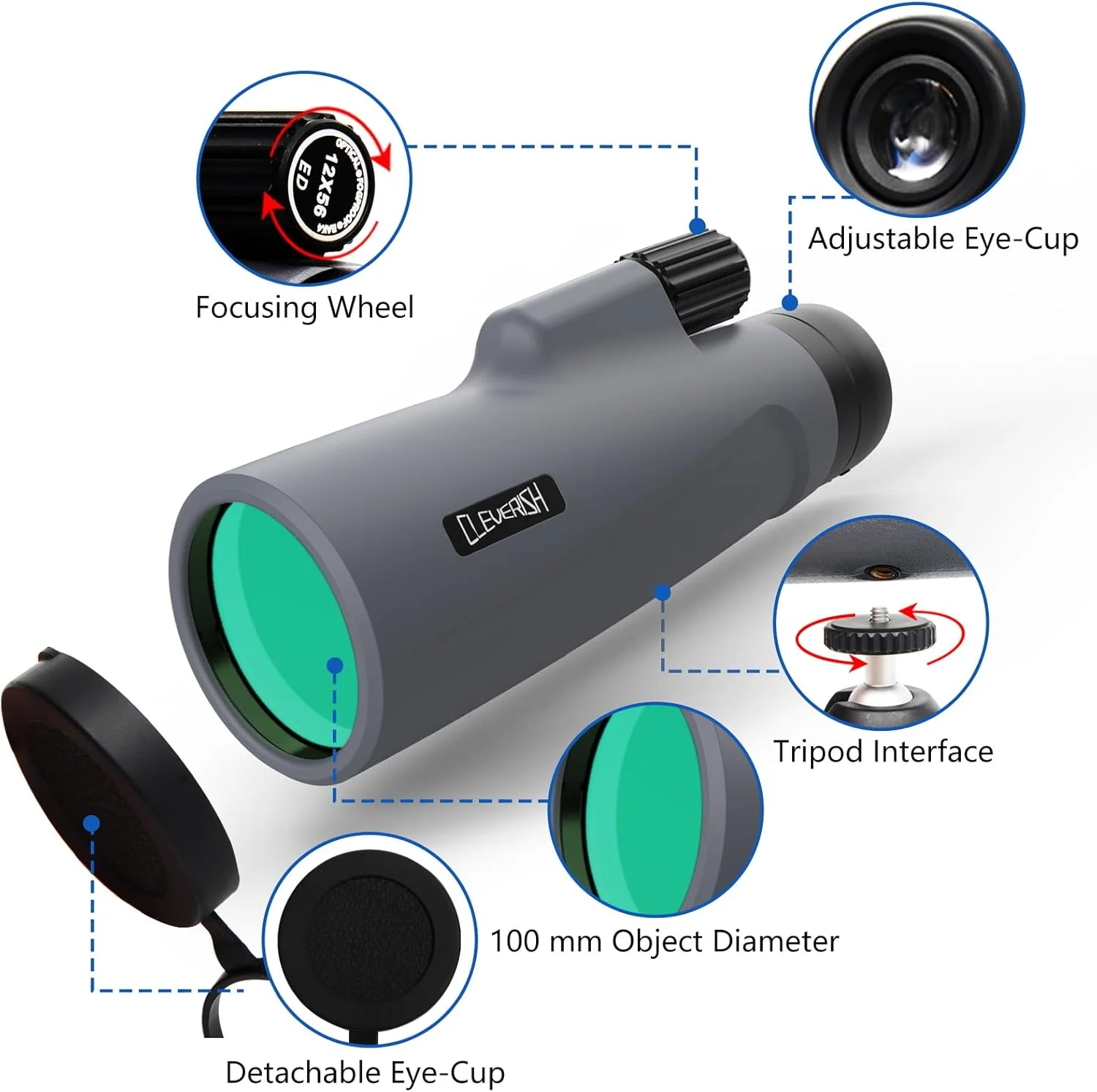 تک چشمی قدرتمند 40*60 برای بزرگسالان، کیف مسافرتی سه پایه با آداپتور تلفن هوشمند، منشور BAK-4، لنز FMC فوق العاده شفاف برای تماشای پرندگان، شکار، مسافرت، پیاده روی. طراحی شده در ایالات متحده