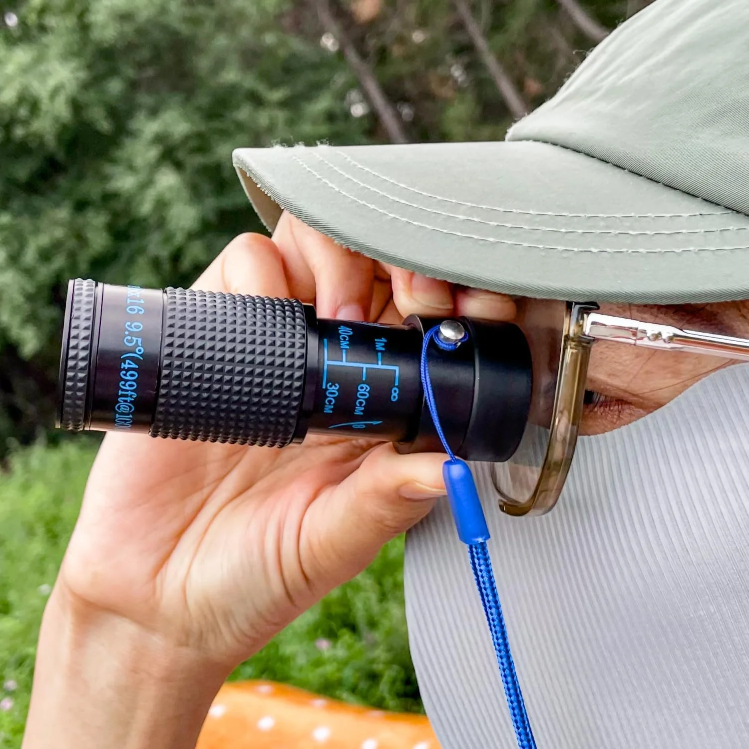 تک چشمی نمای نزدیک برای دید کم، مشاهده از فاصله کوتاه با میدان دید گسترده، ذره بین مینی سایز (6x16mm - مدل آبی)