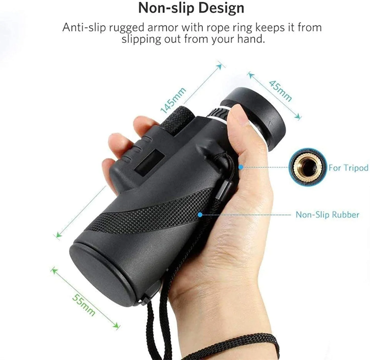 تلسکوپ تک چشمی 40×60 BAK-4 HD با قدرت بالا به همراه هولدر و سه پایه، زوم ضد آب، دید در شب با نور کم، مناسب برای تماشای پرندگان