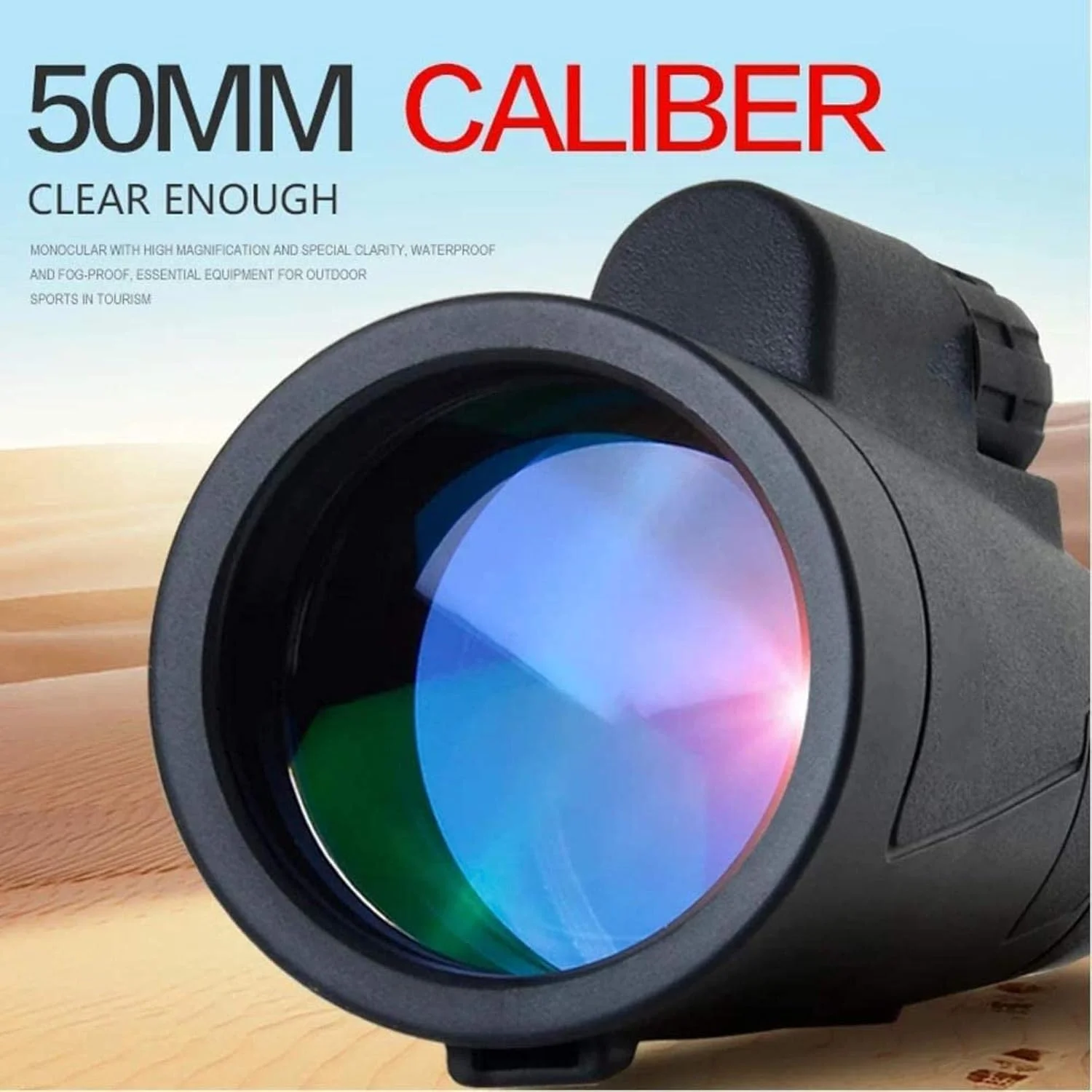تلسکوپ تک چشمی قدرتمند 12x50 با منشور BAK4 و لنز FMC، مناسب برای ماجراجویی