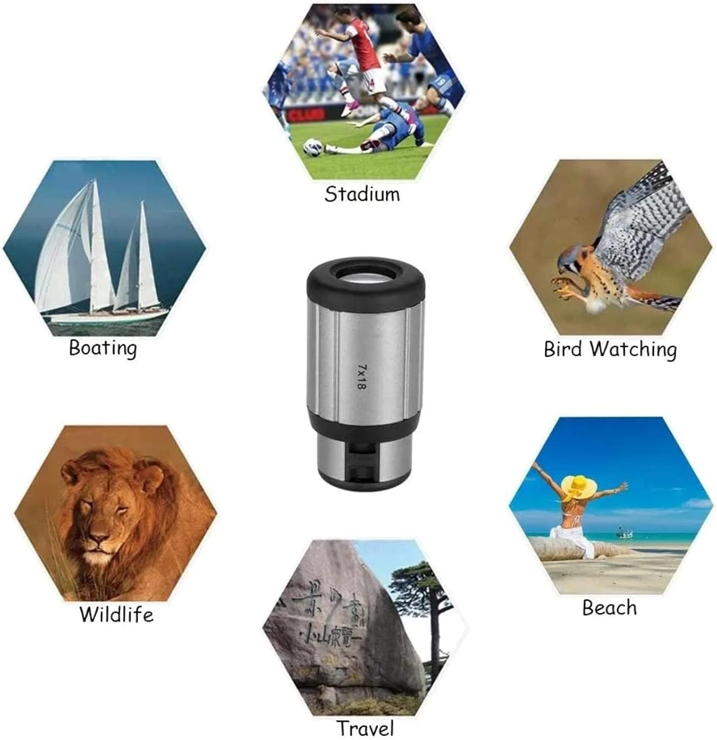 تلسکوپ تک چشمی قابل حمل 7X18 با منشور BAK4 و لنز FMC ضد آب