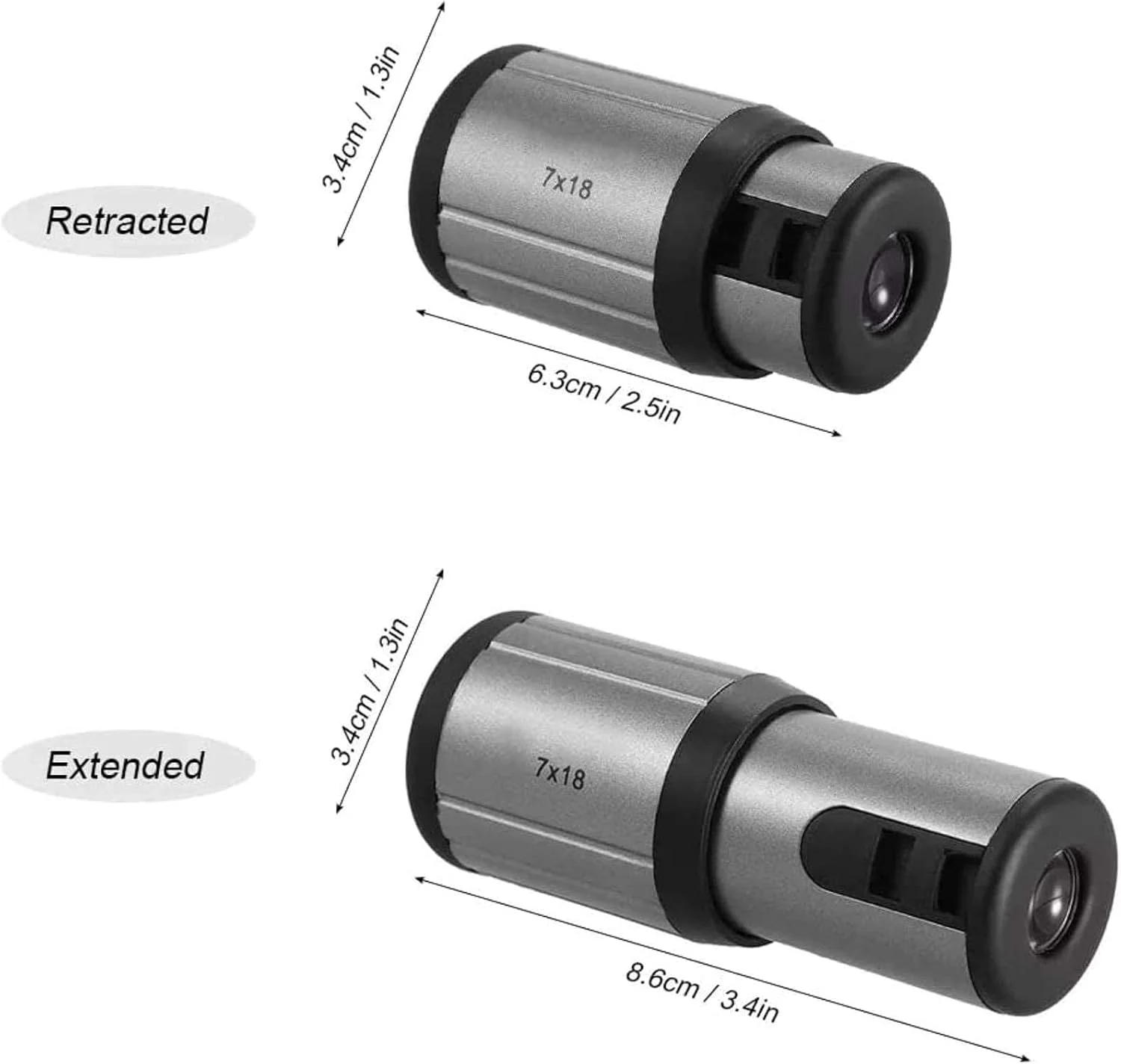 تلسکوپ تک چشمی قابل حمل 7X18 با منشور BAK4 و لنز FMC ضد آب