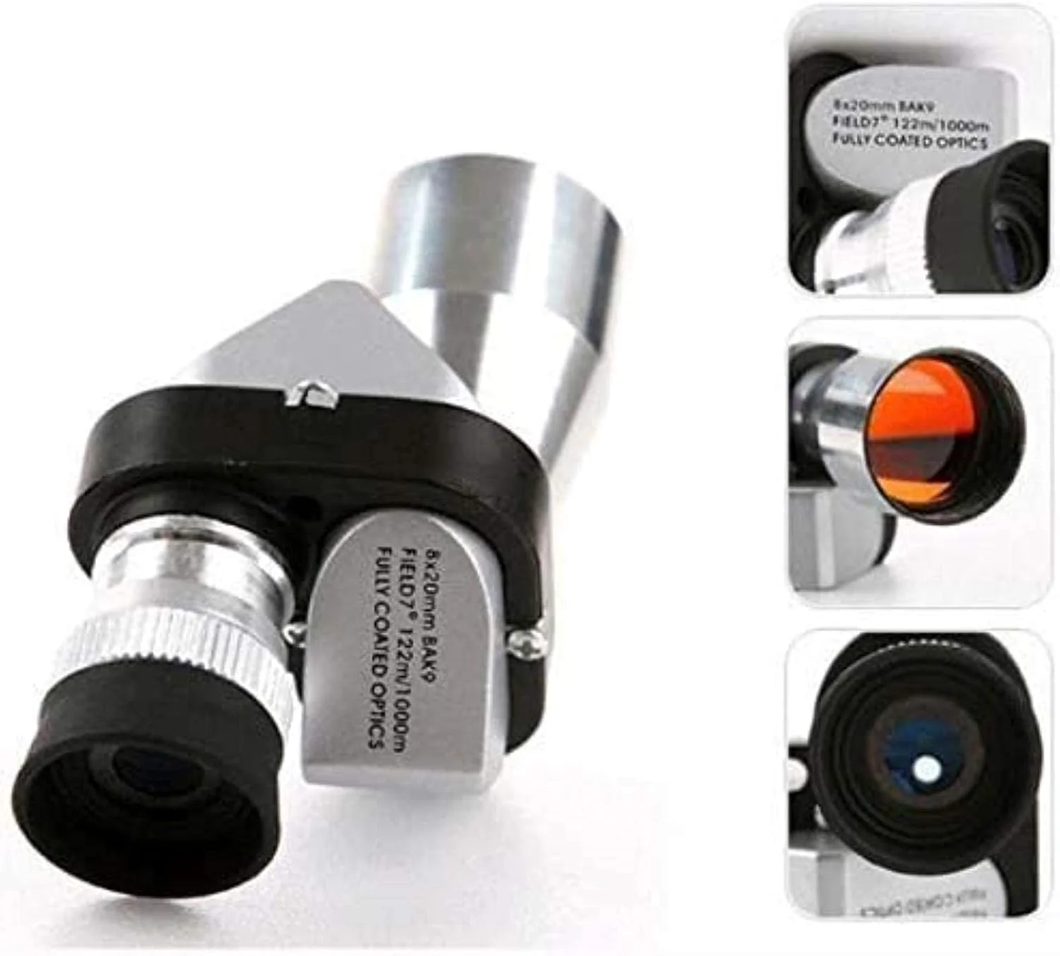 تک چشمی جیبی کوچک قابل حمل 8x20 با قدرت بالا و کیفیت HD به همراه نگهدارنده تلفن هوشمند، مناسب برای تماشا پرندگان در نور کم