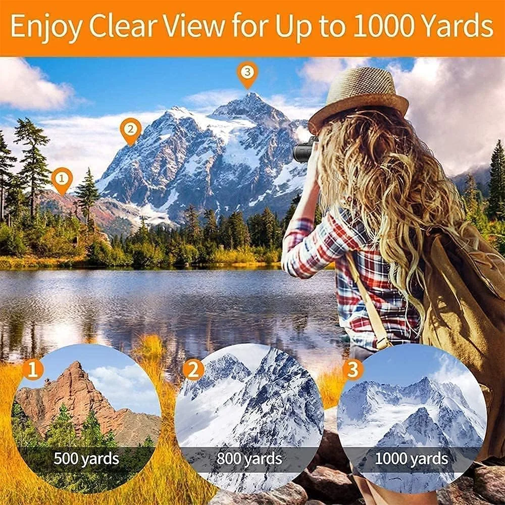 تلسکوپ تک چشمی سوپر تله فوتو زوم 4K 10-300X40mm به همراه نگهدارنده تلفن و سه پایه مناسب برای مسافرت، تماشای پرندگان، کنسرت ها و مسابقات فوتبال (پکیج 2)