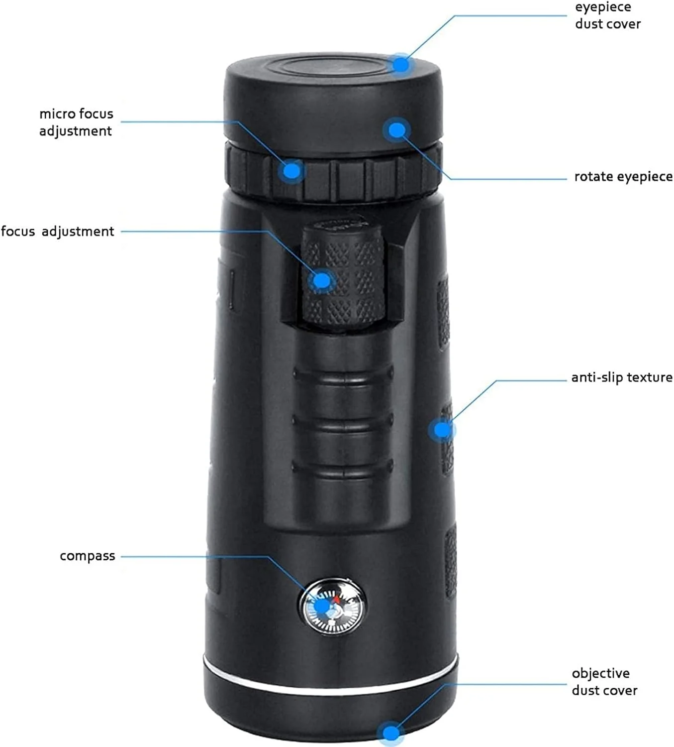 تلسکوپ تک چشمی 10x52 قابل حمل و ضد آب برای پرنده نگری و تماشای مناظر با منشور Bak4