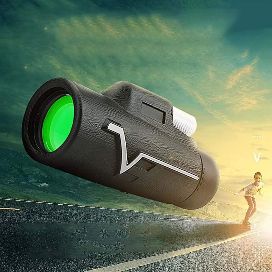 تلسکوپ تک چشمی 25X50 ضد آب با زوم تک لنز، منشور عالی، ضد آب و ضد مه، هدیه مردانه