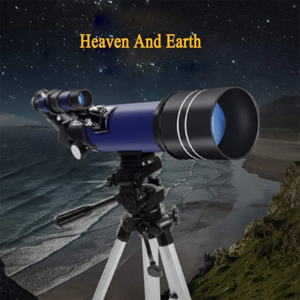 تلسکوپ تک چشمی 2060X80 با منشور Bak4 قدرتمند به همراه سه پایه، ایده آل برای حیات وحش و کنسرت های فضای باز (آبی/سفید)