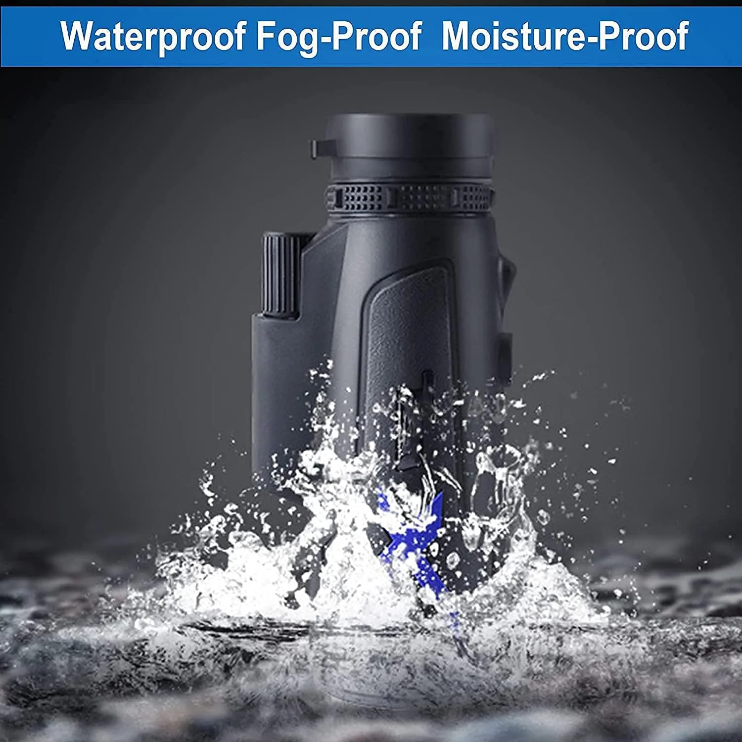 تلسکوپ تک چشمی 12X50 HD با قدرت بالا و ضد آب، منشور BAK4 قابل حمل با آداپتور تلفن هوشمند و سه پایه برای تماشای پرندگان، کمپینگ و دیدن مناظر