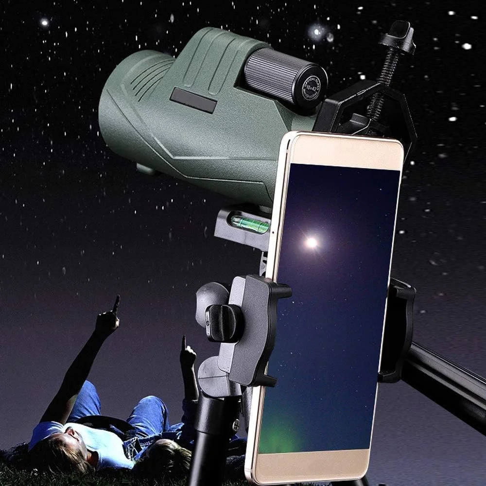 تلسکوپ تک چشمی 10x42 HD، تلسکوپ تک چشمی فشرده با منشور BAK4 ضد آب و لنز FMC، به همراه آداپتور تلفن هوشمند برای تماشای پرندگان، تئاتر و کنسرت