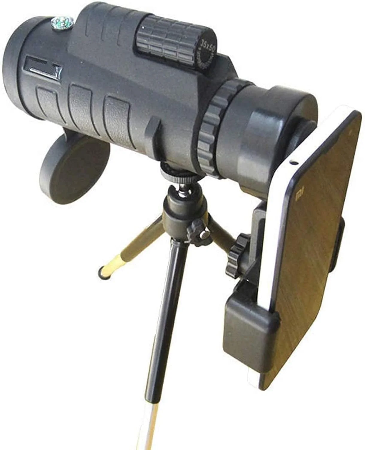 تلسکوپ تک چشمی ضد آب با منشور FMC BAK4 بادوام و شفاف، تلسکوپ تک چشمی 12X50 HD با قدرت بالا به همراه هولدر تلفن هوشمند و سه پایه