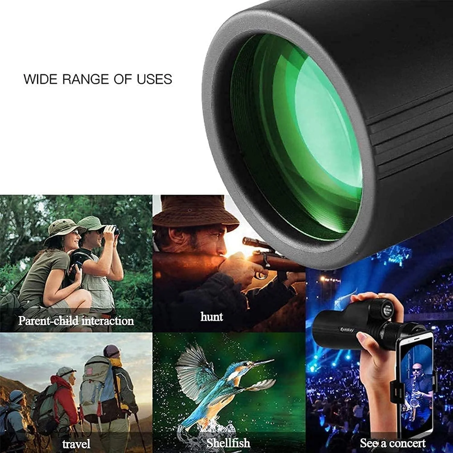 تلسکوپ تک چشمی 40X60 دید در شب با نور کم HD لنز تلفن همراه با قدرت بالا