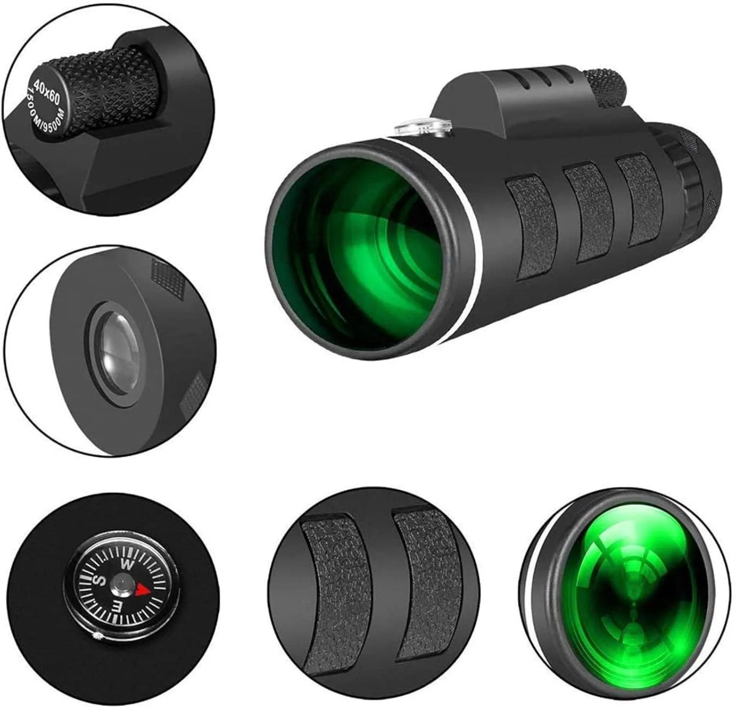 تلسکوپ تک چشمی 40X60 با قدرت بالا، ضد آب به همراه گیره تلفن و سه پایه برای تلفن همراه، مناسب برای تماشای پرندگان