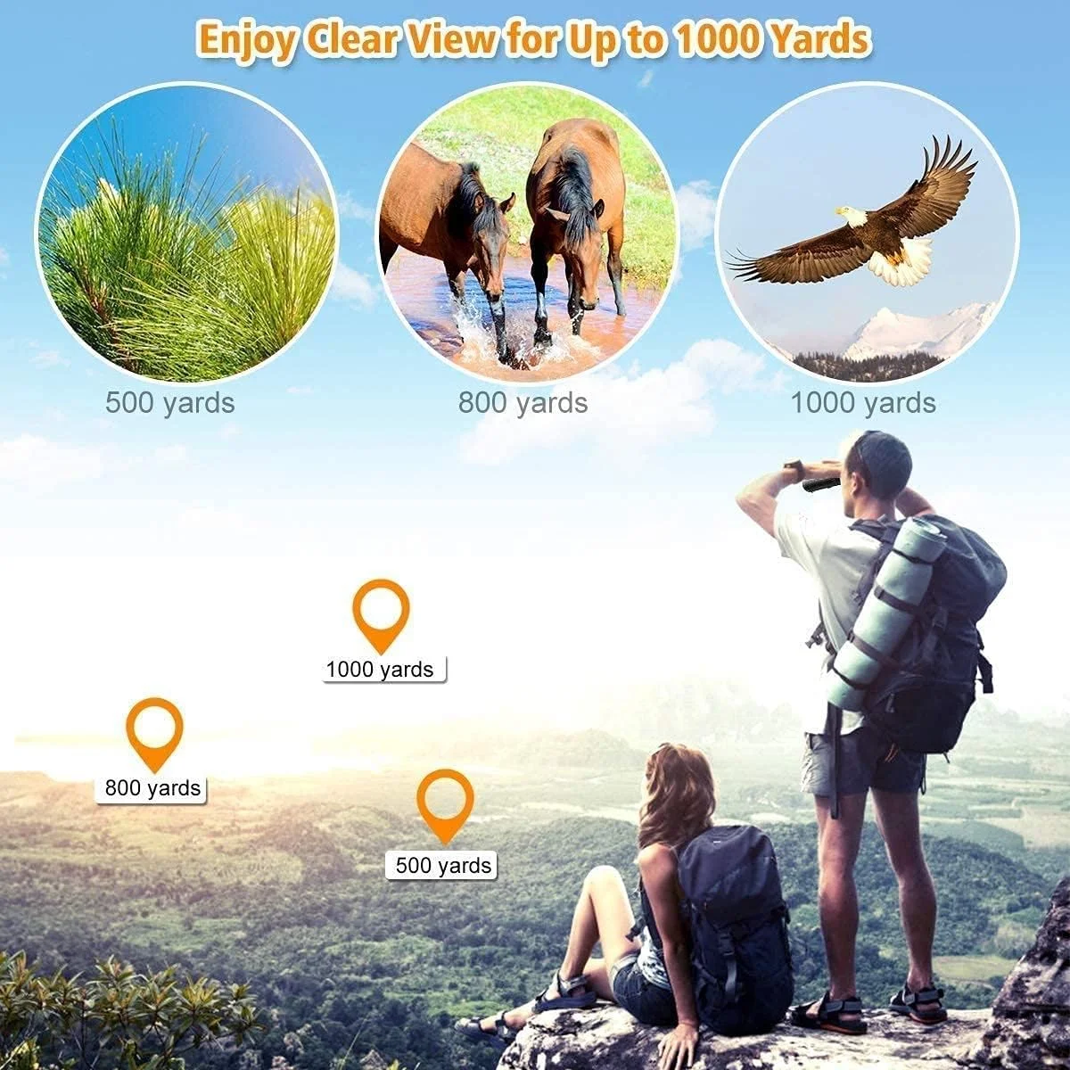 تلسکوپ تک چشمی 40x60 با قدرت بالا HD به همراه نگهدارنده تلفن هوشمند و سه پایه برای بزرگسالان، ضد آب با منشور بادوام و شفاف و فوکوس دوگانه برای تماشای پرندگان و کمپینگ