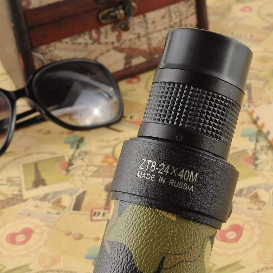 تلسکوپ تک چشمی فلزی استتار 824X40 قدرت بالا HD مناسب تماشای پرندگان، کمپینگ، شکار، حیات وحش و مسافرت