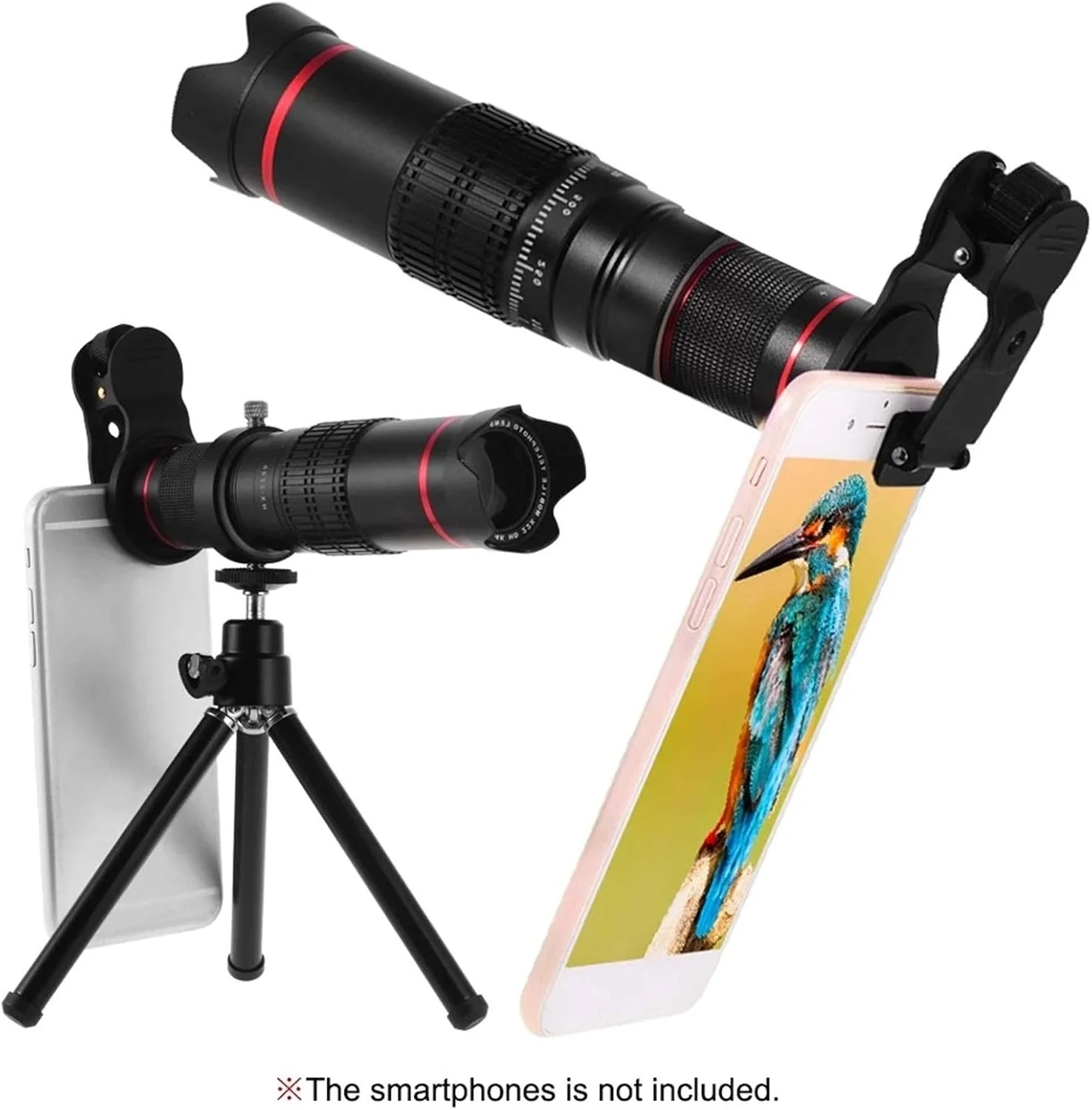 تلسکوپ تک چشمی قابل حمل با گیره و لنز دوربین تلفن همراه، لنز تله فوتو با زوم 22X، تلسکوپ زوم تلفن همراه، لنز تلفن هوشمند قابل تنظیم مناسب برای شکار حیات وحش تلسکوپ تک چشمی قابل حمل با گیره و لنز دوربین تلفن همراه، لنز تله فوتو با زوم 22X، تلسکوپ زوم تلفن همراه، لنز تلفن هوشمند قابل تنظیم مناسب برای شکار حیات وحش