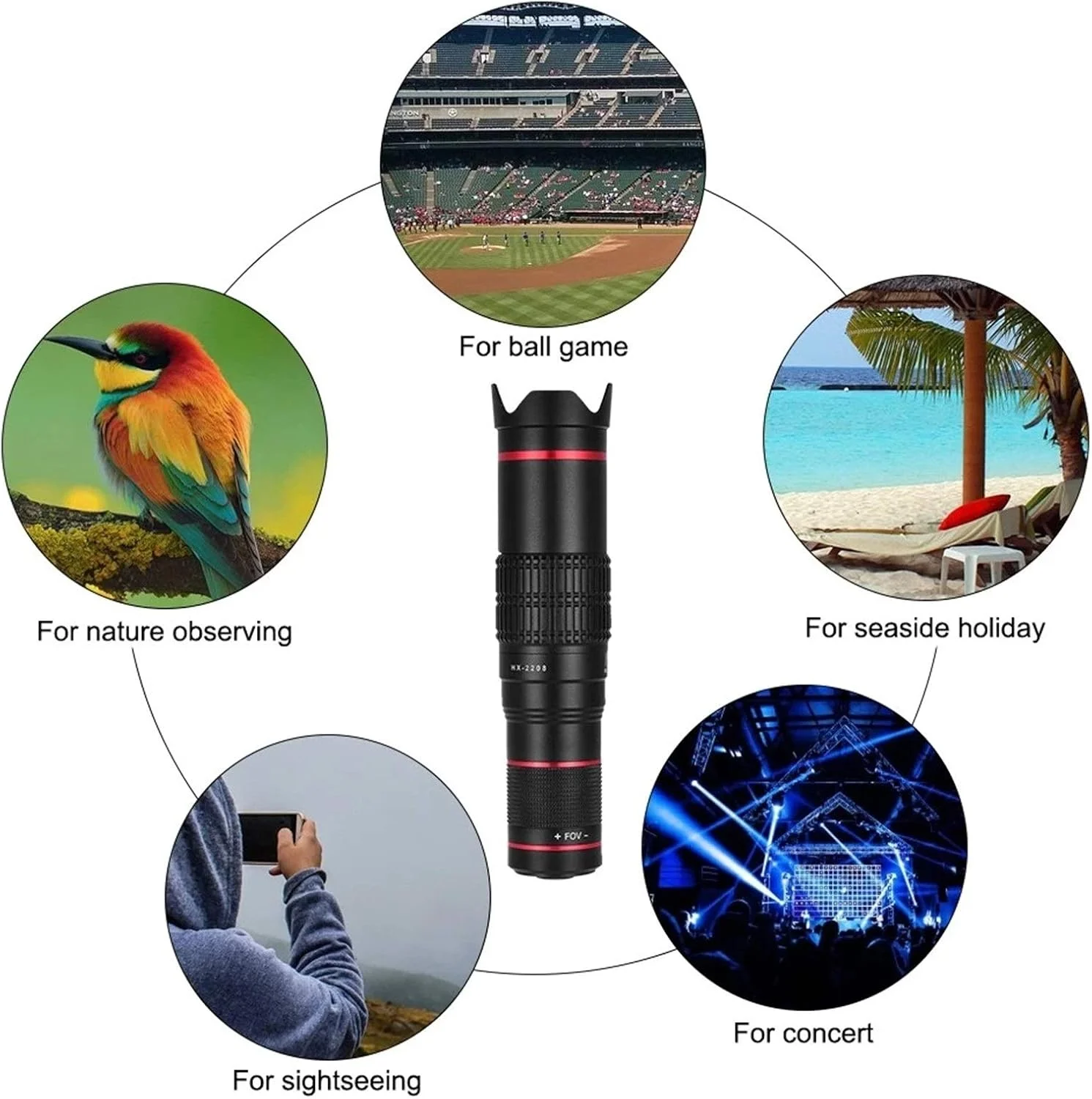 تلسکوپ تک چشمی قابل حمل با گیره و لنز دوربین تلفن همراه، لنز تله فوتو با زوم 22X، تلسکوپ زوم تلفن همراه، لنز تلفن هوشمند قابل تنظیم مناسب برای شکار حیات وحش تلسکوپ تک چشمی قابل حمل با گیره و لنز دوربین تلفن همراه، لنز تله فوتو با زوم 22X، تلسکوپ زوم تلفن همراه، لنز تلفن هوشمند قابل تنظیم مناسب برای شکار حیات وحش