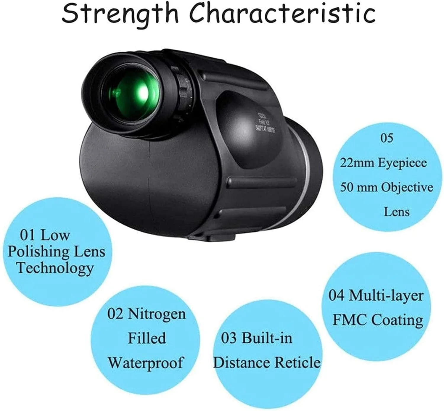 تلسکوپ تک چشمی HD 13x50 مناسب برای فضای باز، اپتیک HD BAK4، مسافت یاب مختصات، تلسکوپ دیدبانی، مناسب برای کمپینگ، پیاده روی، مسافرت در فضای باز - مشکی