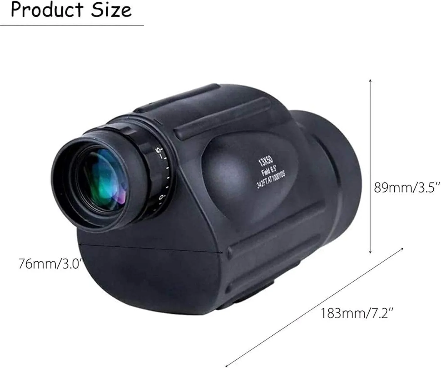 تلسکوپ تک چشمی HD 13x50 مناسب برای فضای باز، اپتیک HD BAK4، مسافت یاب مختصات، تلسکوپ دیدبانی، مناسب برای کمپینگ، پیاده روی، مسافرت در فضای باز - مشکی