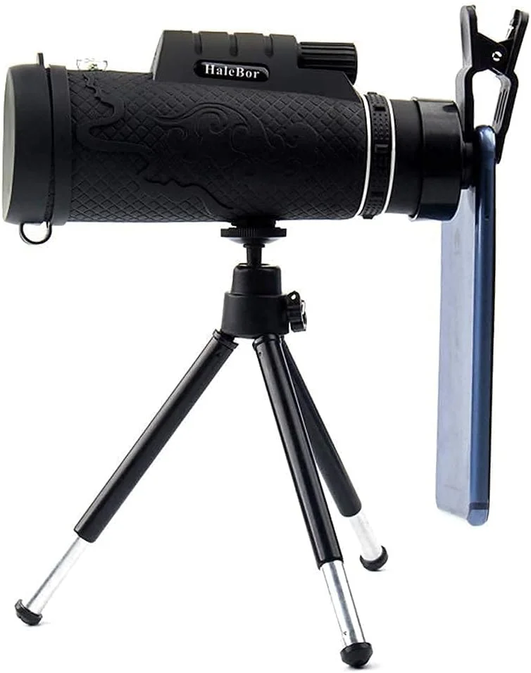 تلسکوپ تک چشمی زوم با آداپتور تلفن و سه پایه، مناسب برای تماشای پرندگان، شکار، کمپینگ، پیاده روی و فعالیت های فضای باز