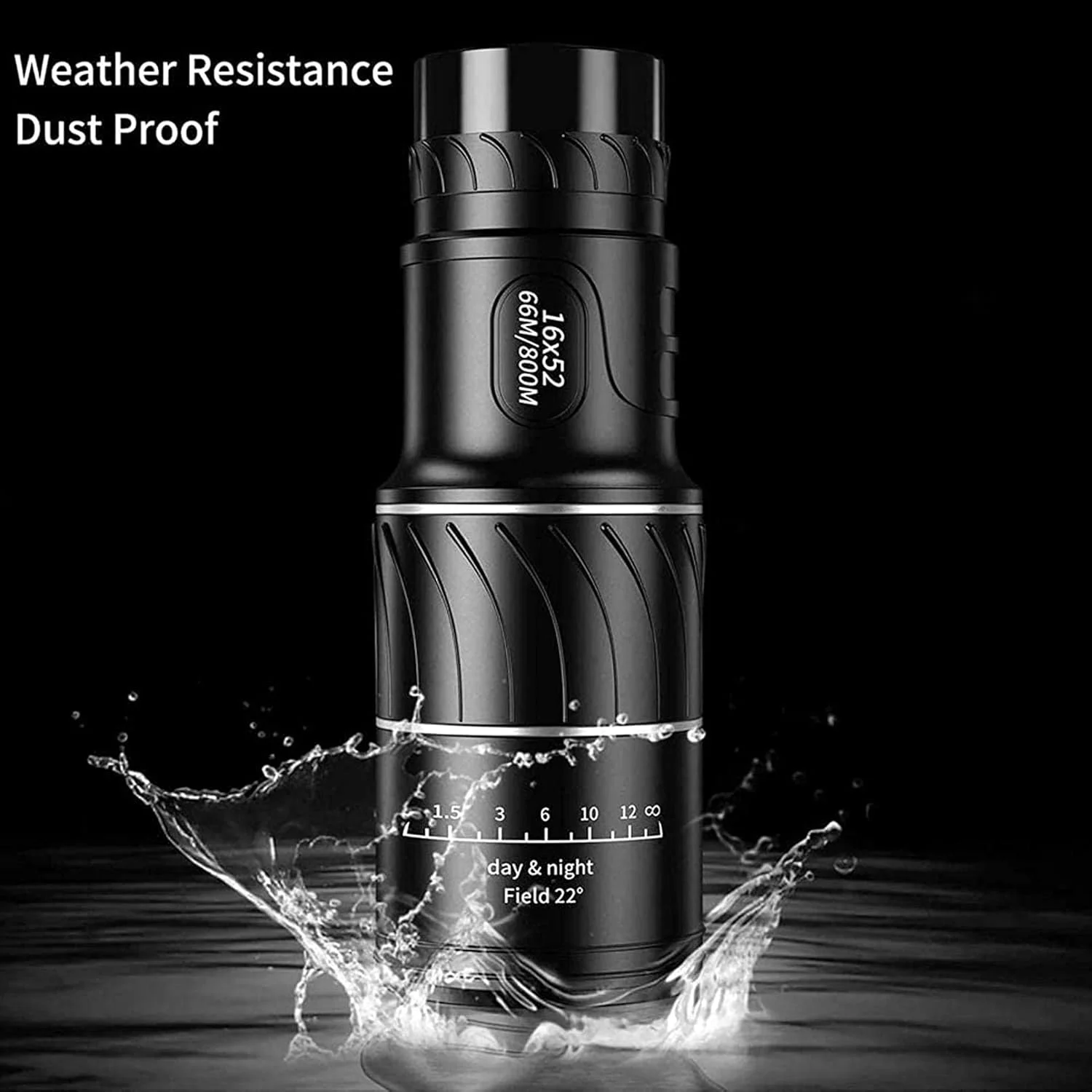 تک چشمی فشرده با منشور BAK4 ضد آب و لنز FMC، تلسکوپ تک چشمی با قدرت بالا 16x52