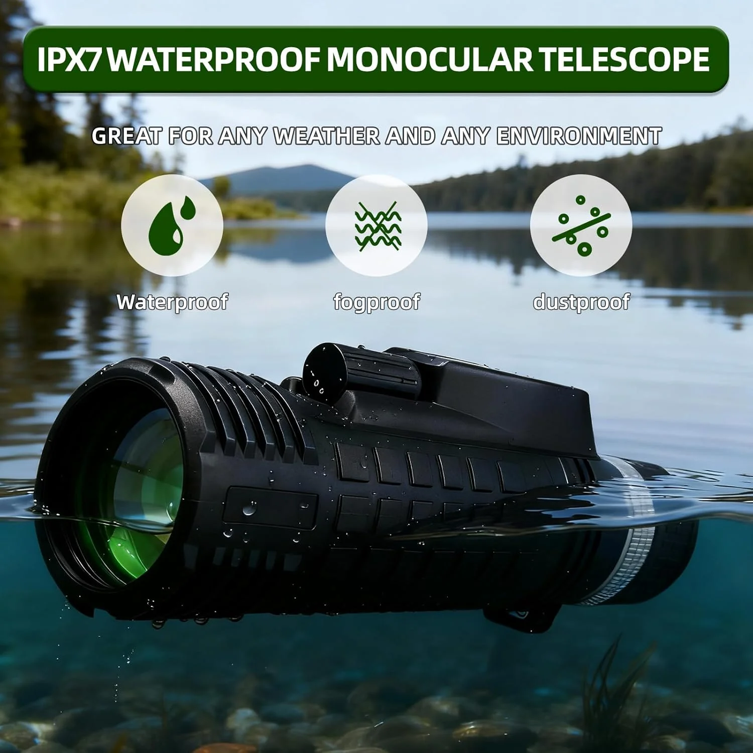 تلسکوپ تک چشمی 8X42 با قطب نما مسافت یاب، لنز FMC منشوری BAK4، تک چشمی کوچک، ضد آب و شناور IPX7 برای بزرگسالان، قدرت بالا برای تماشای پرندگان، شکار، ورزش، هدیه برای مردان تلسکوپ تک چشمی 8X42 با قطب نما مسافت یاب، لنز FMC منشوری BAK4، تک چشمی کوچک، ضد آب و شناور IPX7 برای بزرگسالان، قدرت بالا برای تماشای پرندگان، شکار، ورزش، هدیه برای مردان