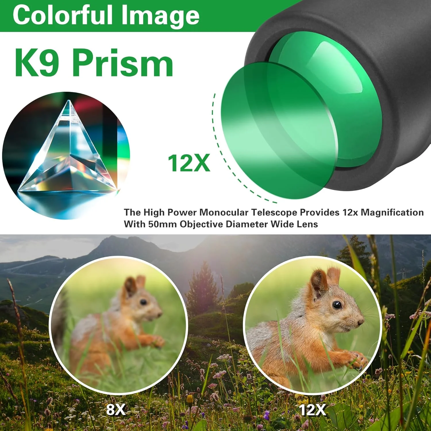 تلسکوپ تک چشمی 10x25 - همراه با تک چشمی دستی 12x50 تلسکوپ تک چشمی 10x25 - همراه با تک چشمی دستی 12x50