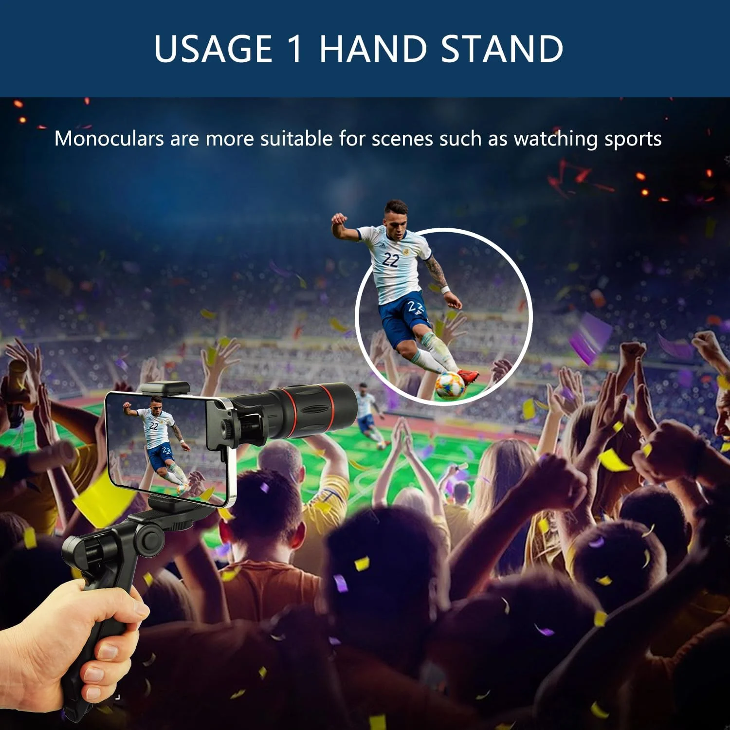 تلسکوپ تک چشمی 18X25 BLACKICE، تک چشمی بزرگسالان با منشور BAK4، آداپتور تلفن هوشمند، جمع و جور، مبتدی، بزرگسالان