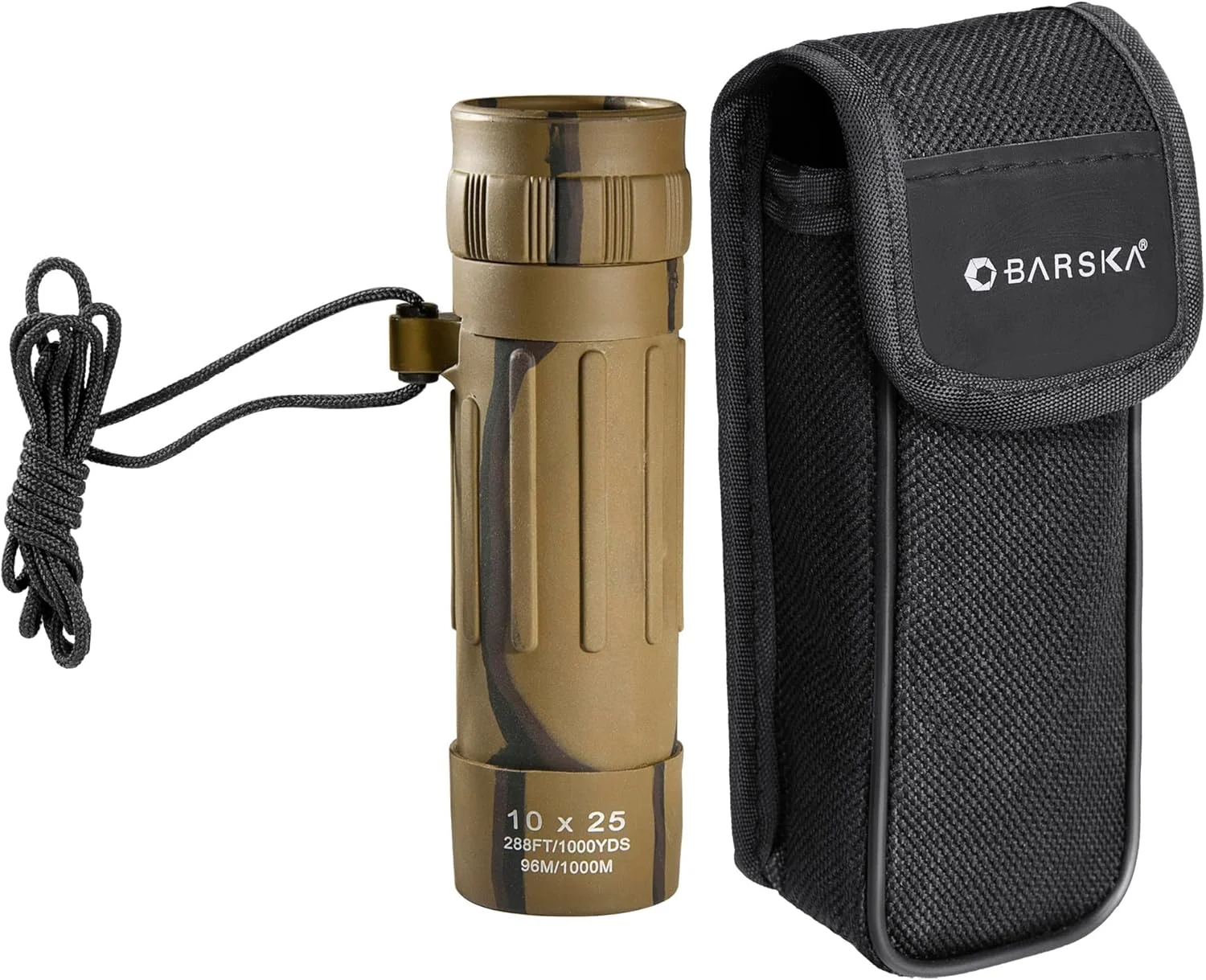 تک چشمی 10x25 Lucid View بارسکا - بزرگنمایی 10 برابر سبک و جمع و جور با اپتیک کاملاً پوشش داده شده، منشور سقفی BK7، روکش لاستیکی ضد لغزش، ایده آل برای مسافرت، پیاده روی، تماشای پرندگان