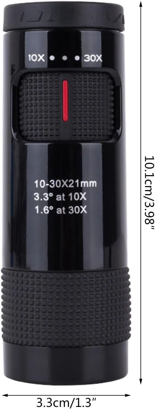 تک لوله ای جمع و جور 10-30X21 زوم، کاوش در فضای باز، دید واضح، مشاهده حیات وحش در طبیعت، تک لوله ای جیبی قابل حمل