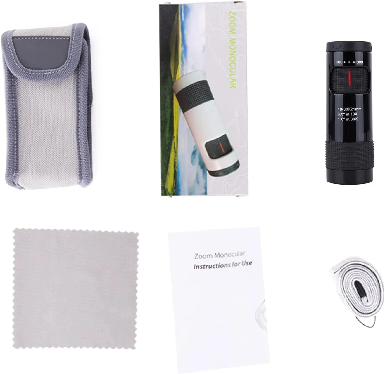 تک چشمی زوم دار 10-30X21 جمع و جور، کاوش در فضای باز، دید واضح، مشاهده حیات وحش در طبیعت، تک لوله جیبی قابل حمل