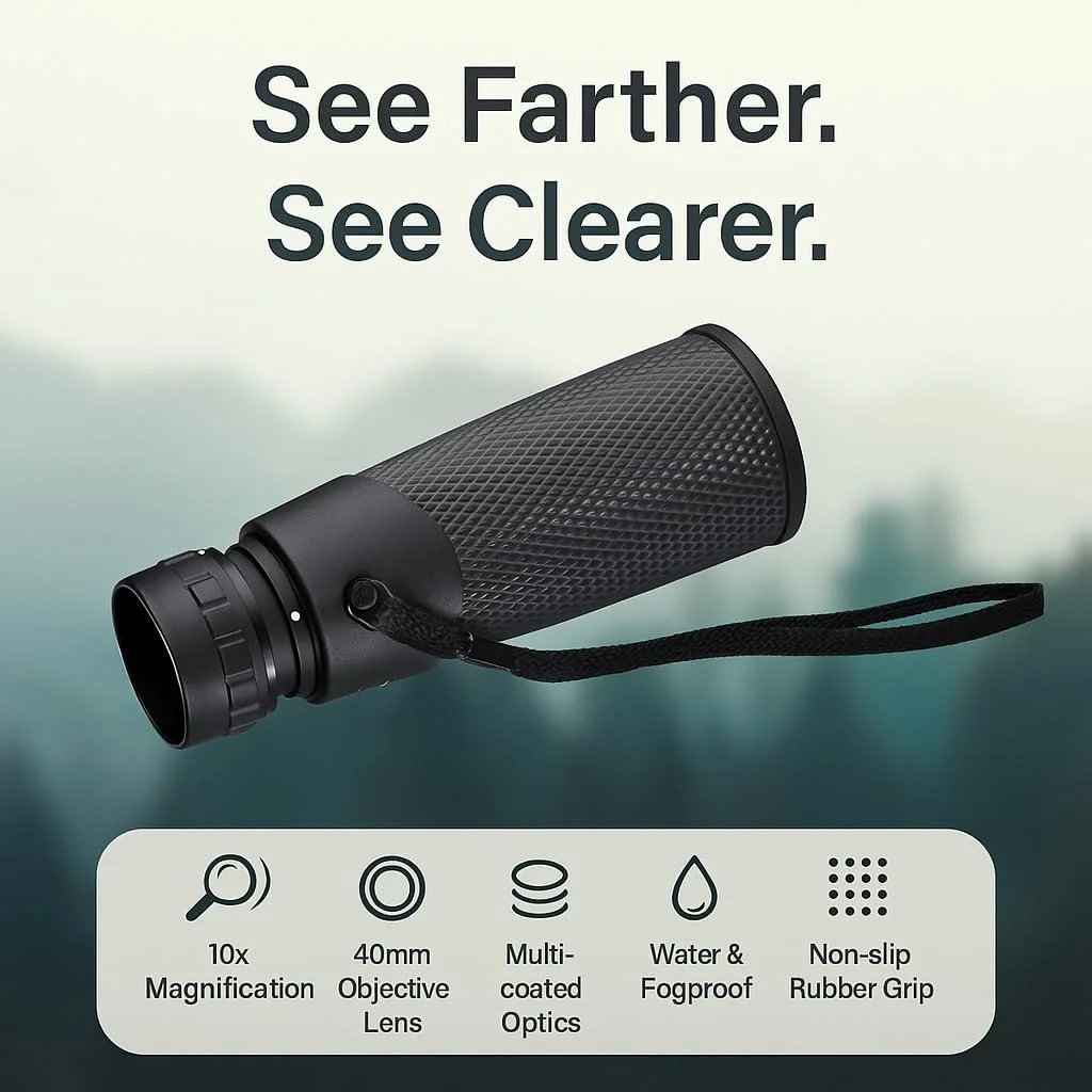 تک چشمی ضدآب بارسکا Blackhawk – جمع و جور، ضد مه، اپتیک چند لایه، دستگیره ضد لغزش برای تماشای پرندگان، پیاده روی، ورزش، کنسرت ها و استفاده در فضای باز