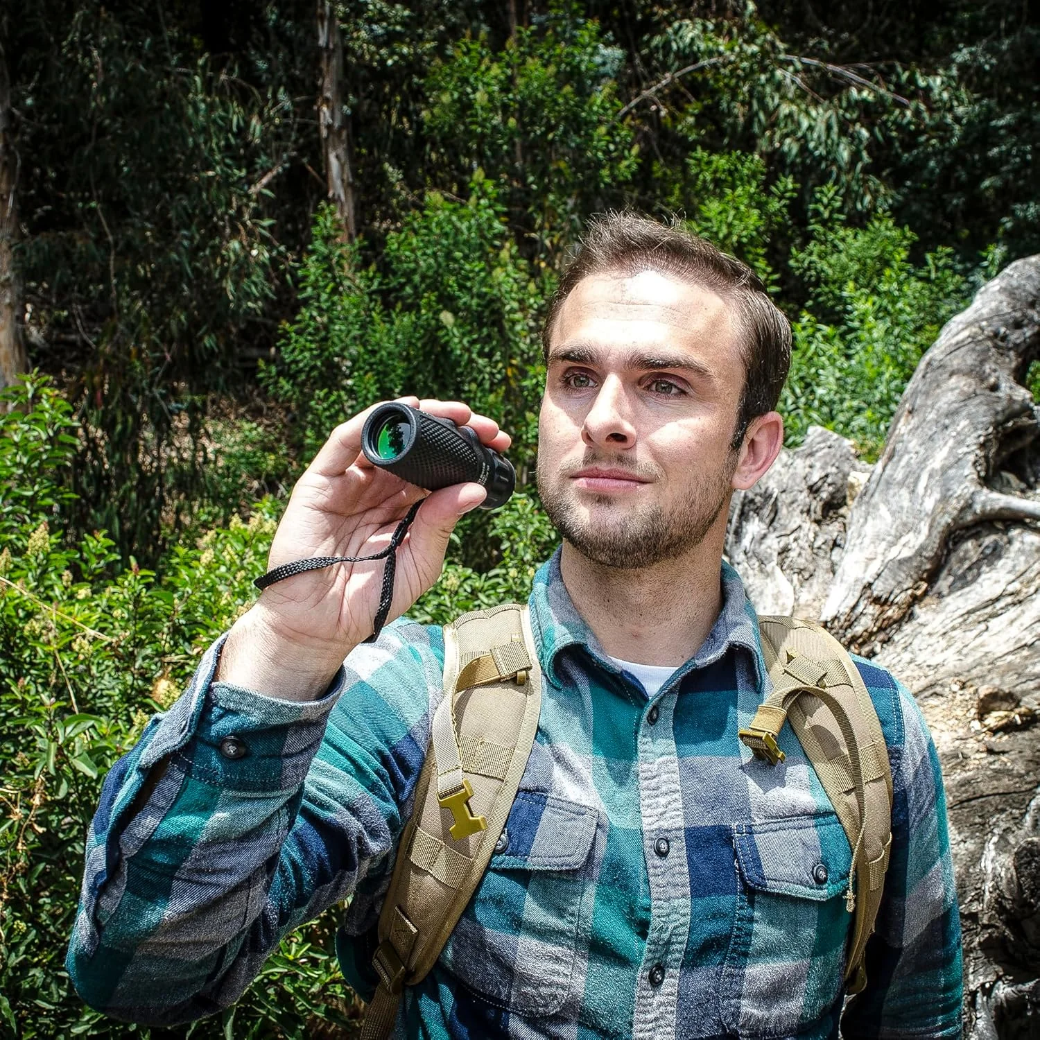 تک چشمی ضد آب بارسکا Blackhawk - جمع و جور، ضد مه، اپتیک چند لایه، دستگیره ضد لغزش برای تماشای پرندگان، پیاده روی، ورزش، کنسرت ها و استفاده در فضای باز