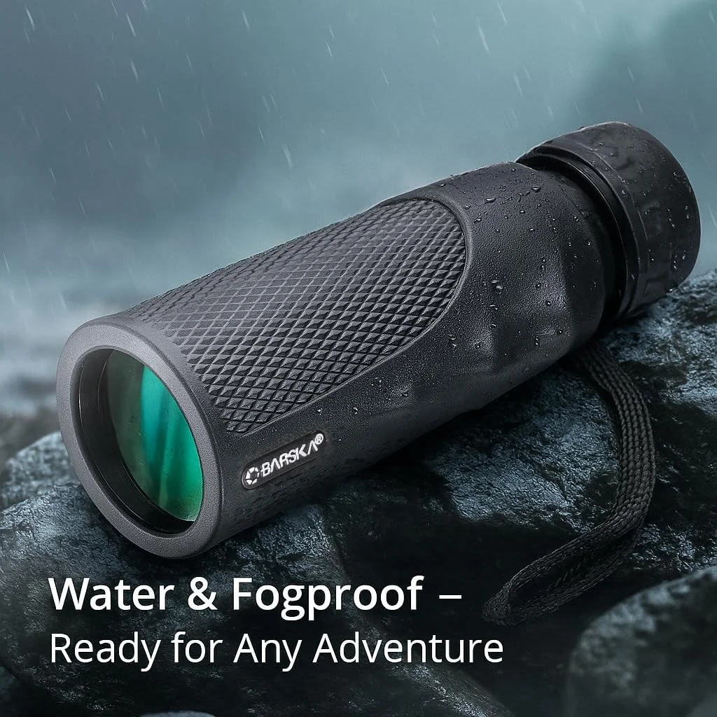 تک چشمی ضدآب بارسکا Blackhawk – جمع و جور، ضد مه، اپتیک چند لایه، دستگیره ضد لغزش برای تماشای پرندگان، پیاده روی، ورزش، کنسرت ها و استفاده در فضای باز