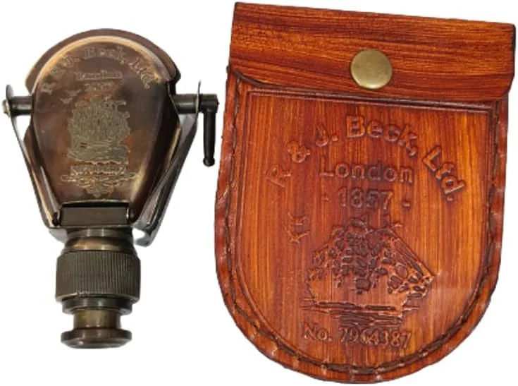 تلسکوپ تک چشمی جیبی برنجی سبک عتیقه، 4 اینچی