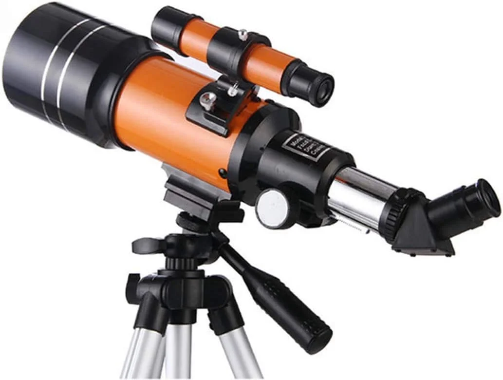 تلسکوپ نجومی با بزرگنمایی ۱۸۰ برابر، تک چشمی با فوکوس دستی، ضد آب و قدرت بالا به همراه سه پایه برای مسافرت